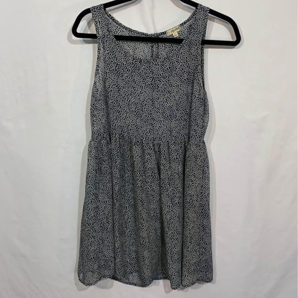 Woman’s babydoll sheer dress/tunic. Lily White brand size small. Navy/white. Exc